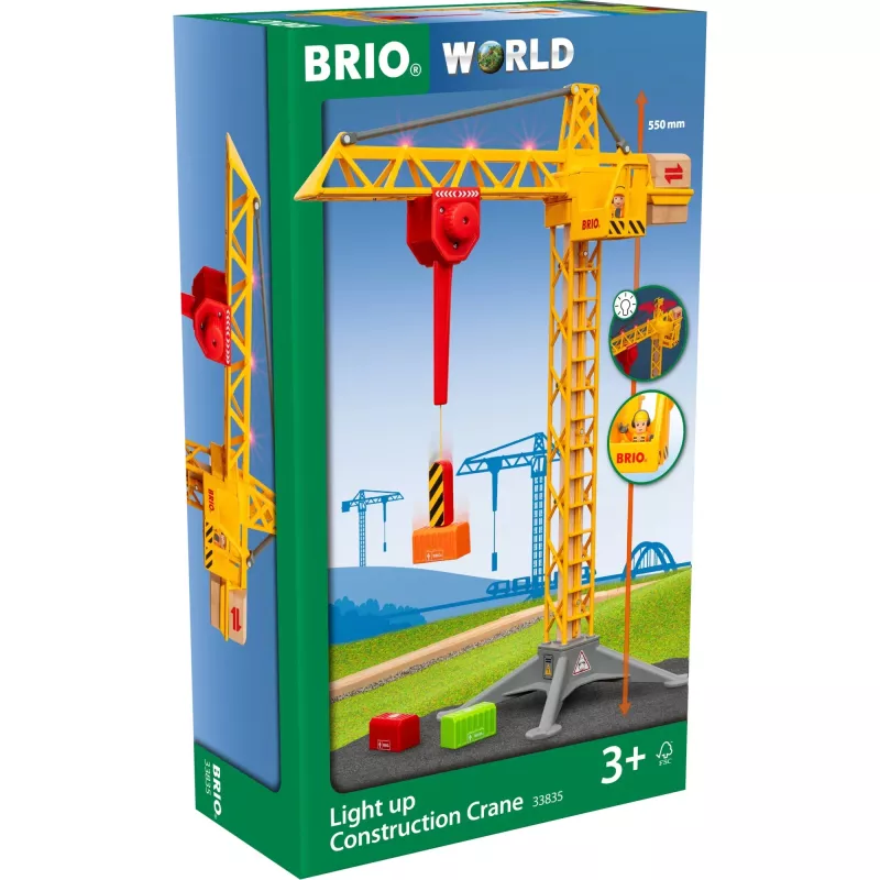 World grande grua de construção com luz, caminho de ferro