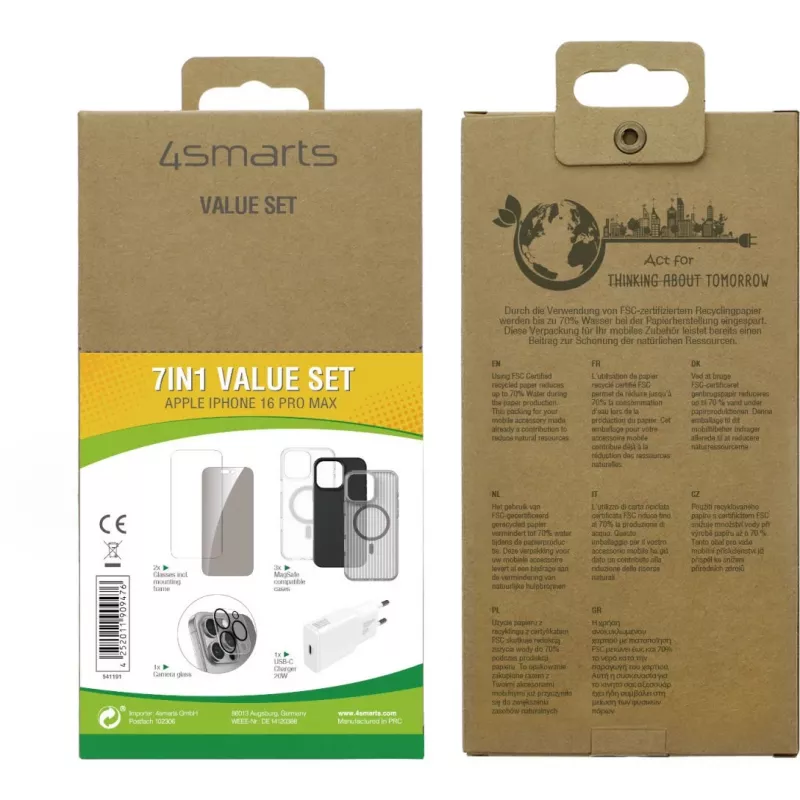 4smarts Value Set 7em1 para Apple iPhone 16 Pro Max compatível com MagSafe