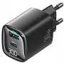 Carregador usams CC229 30W GaN USB-C e USB LED carregador de viagem compacto