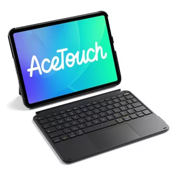 Capa com teclado folio Inateck KB04122 para iPad 11 polegadas — layout QWERTZ, Bluetooth, bateria de 500 mAh, 450 g