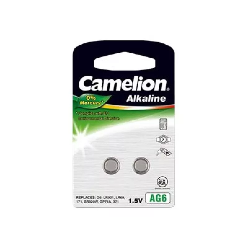 Camelion | AG6/LR69/LR921/371 | Pilha botão alcalina | 2 unid.