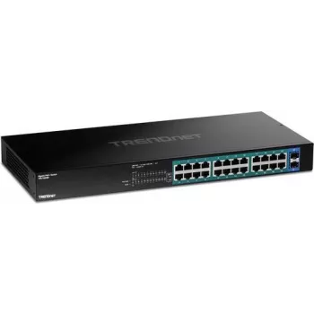 TRENDnet TPE TG262 - Switch - 24 x 10/100/1000 (PoE+) + 2 x SFP - montagem em rack - PoE+ (380 W)