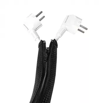 LOGILINK KAB0047 LOGILINK Organizador de cabos flexível com fecho de correr, preto 2m