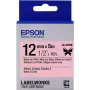 Cartucho de etiquetas Epson fita cetim LK-4PBK preto/rosa 12mm (5m)