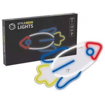 Luz néon LED MANTA SNL91MT estilo RAKETA – painel néon LED decorativo, modelo SNL91MT