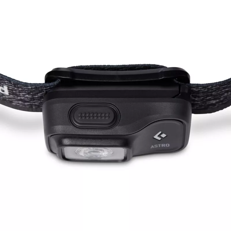 Lanterna Diamond Astro 300 preta, faixa de cabeça azul