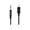 Cabo Belkin Lightning para jack de auscultadores - Lightning macho para ficha mini jack estéreo macho - 91,4 cm - Preto - para Apple iPhone (Lig