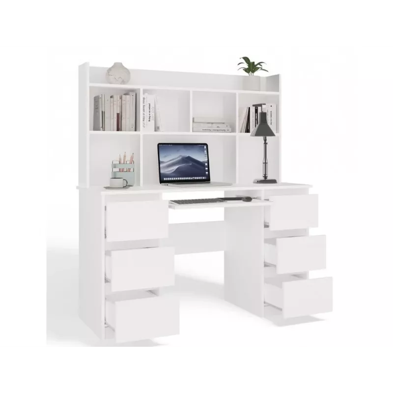 Conjunto secretária KUBA + módulo de extensão, branco