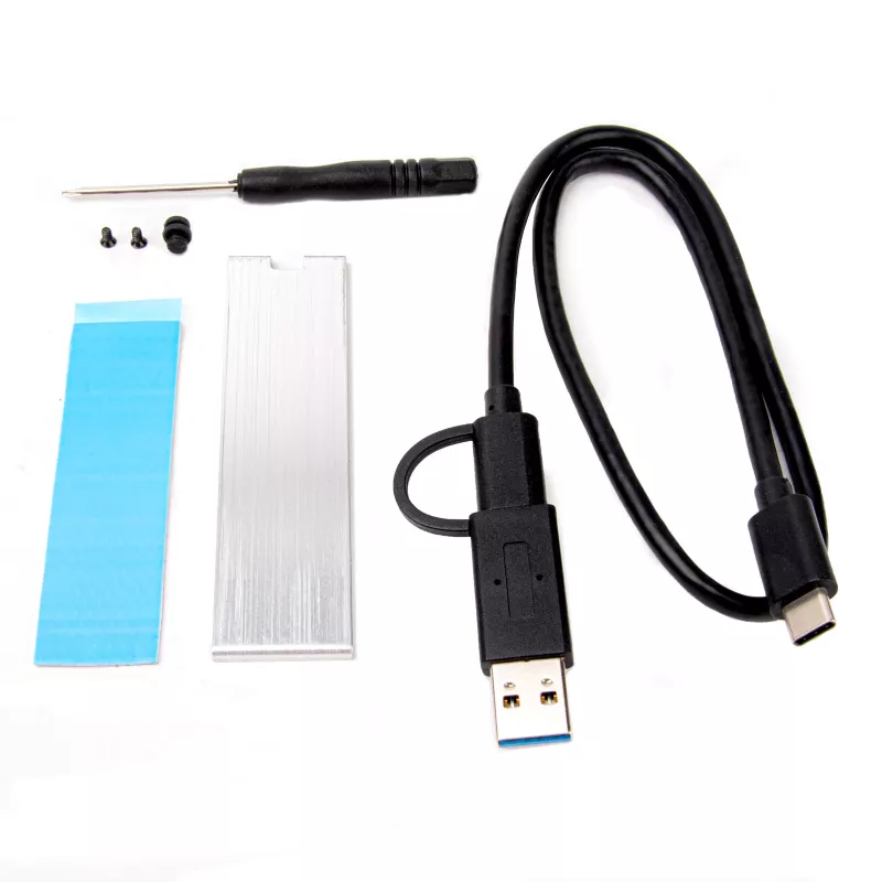 Caixa externa para SSD M.2 SilverStone SST-MS13, USB 3.2 Gen 2, ecrã de estado RGB LED, preta