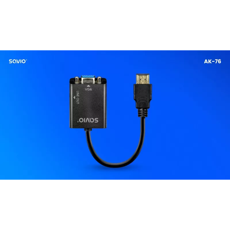 Adaptador HDMI-VGA com áudio AK-76 Savio SAVAK-76