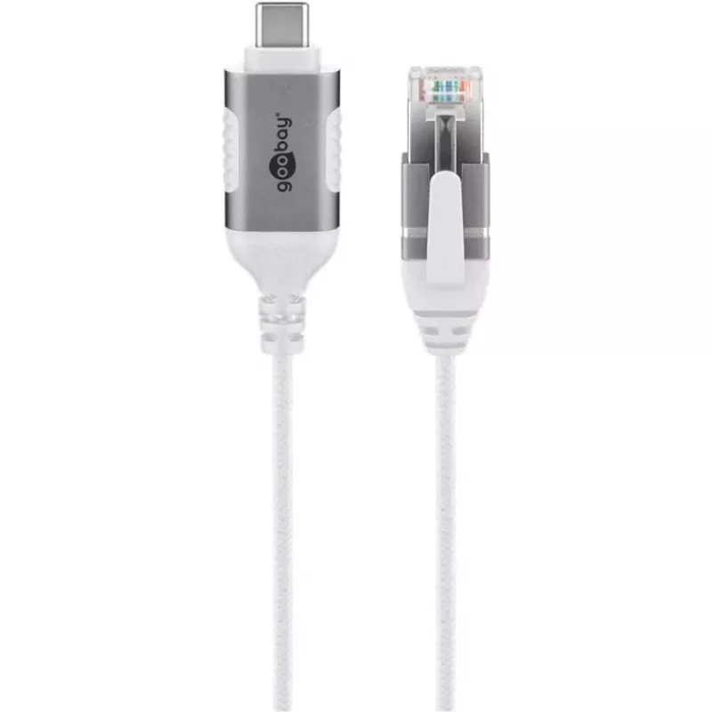 Cabo Ethernet Goobay USB-C 3.1 para RJ45 fino 2 m - liga router ou modem (74387)
