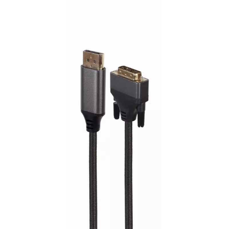 Adaptador de cabo de vídeo Gembird CC-DPM-DVIM-4K-6 – DisplayPort para DVI, 1,8 m, 4K, preto