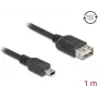 Cabo USB 2.0 DELOCK 81524 — Mini-USB B para USB A, 1 m, preto
