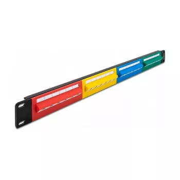 DeLOCK 19 polegadas Patchpanel 24 portas Cat.5e 1HE colorido RJ-45