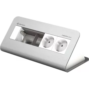 Kindermann CablePort desk² 80 4 vias - caixa de tomadas - montagem à superfície - alimentação elétrica X 2 - alumínio anodizado (7430000252)