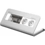 Kindermann CablePort desk² 80 4 vias - caixa de tomadas - montagem à superfície - alimentação elétrica X 2 - alumínio anodizado (7430000252)