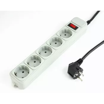 Proteção contra sobretensão Gembird SPG3-B-15C, 5 tomadas Schuko, 4,5 m, cinzento