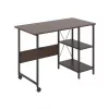 Mesa dobrável Loft Maclean, dimensões: 107x45x75 cm, máx. 150 kg, com tampo, cor nogueira escura, MC-411 B