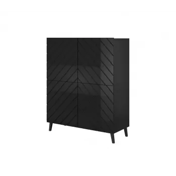 Estante ABETO 100,5 x 40 x 121,5 cm preto/preto brilhante