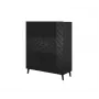 Estante ABETO 100,5 x 40 x 121,5 cm preto/preto brilhante