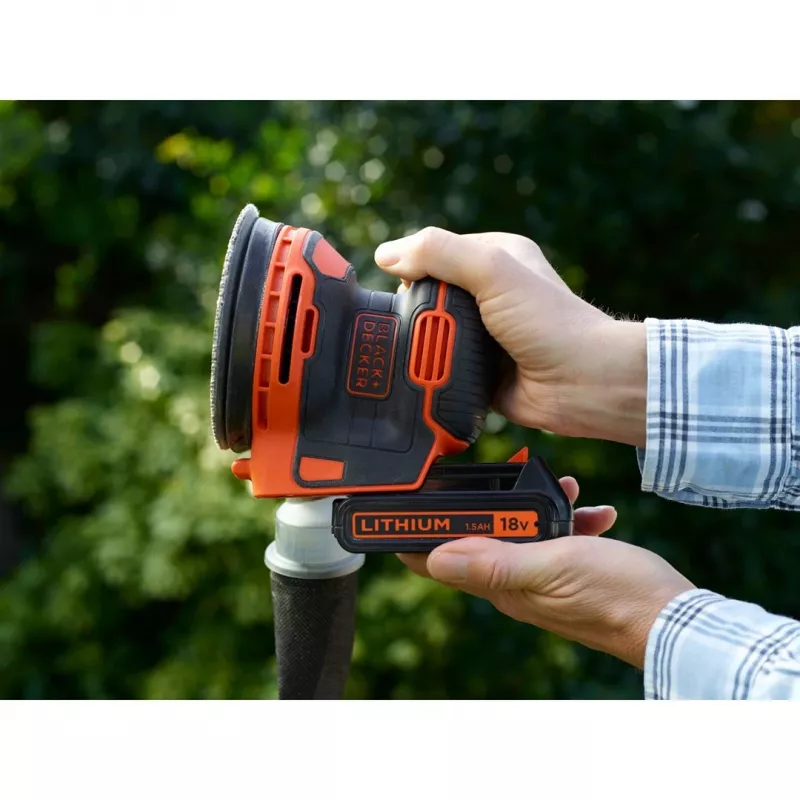 Lixadeira orbital portátil Black & Decker BDCROS18N-XJ 12000 rpm preto, laranja