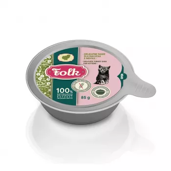 FOLK Kitten prato delicado de peru - comida húmida para gatos - 85g