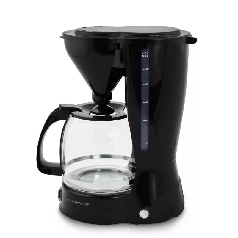 Máquina de café de filtro ESPERANZA EKC009, depósito de água de 1,5 l, 800 W, bancada, preto