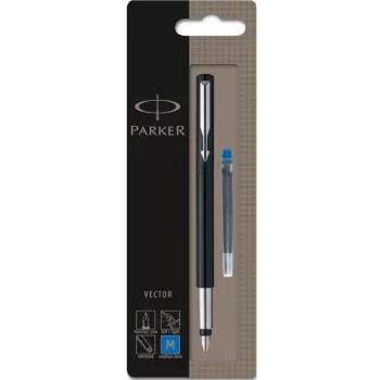 Caneta de tinta permanente Parker Vector preto