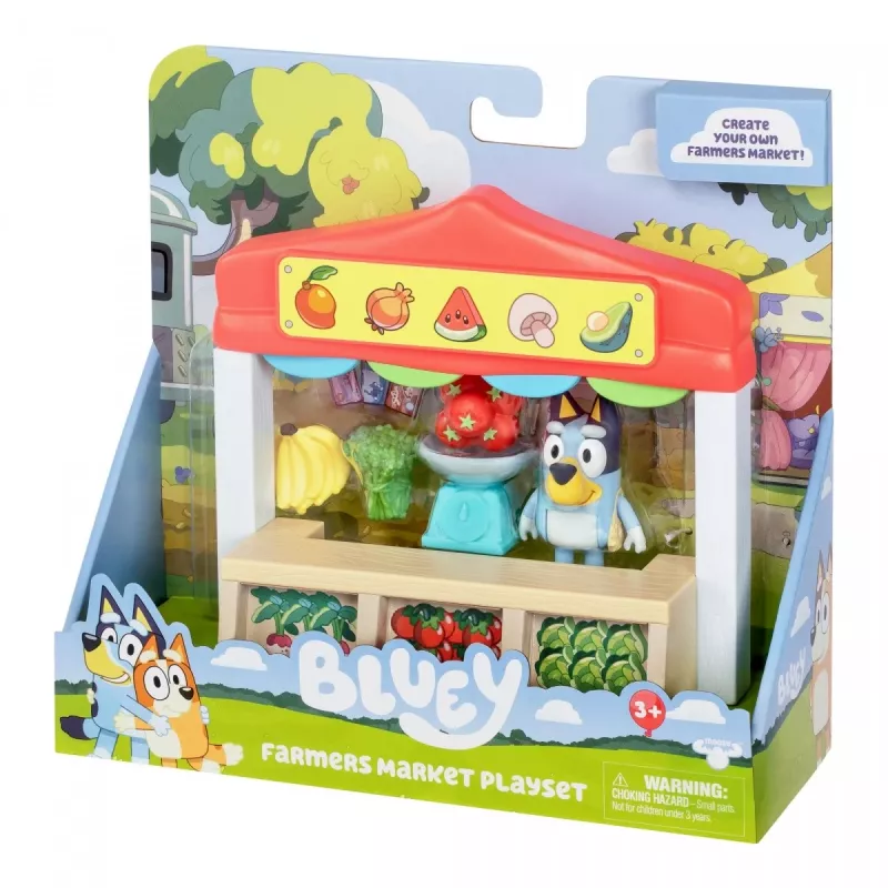 Conjunto de figuras de brincar TMTOYS Mini Bluey Lebensmittelladen BLU17555 – conjunto de mini figuras para diversão