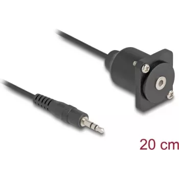 Cabo de áudio DeLOCK 88150 ficha de 3,5 mm para conector fêmea 0,2 m preto