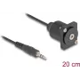 Cabo de áudio DeLOCK 88150 ficha de 3,5 mm para conector fêmea 0,2 m preto
