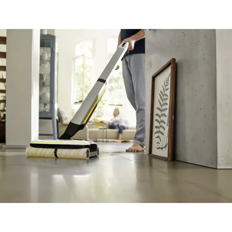 Vassoura elétrica com bateria Kärcher FC 7 CORDLESS húmido sem saco preto, branco, amarelo 2,85 Ah