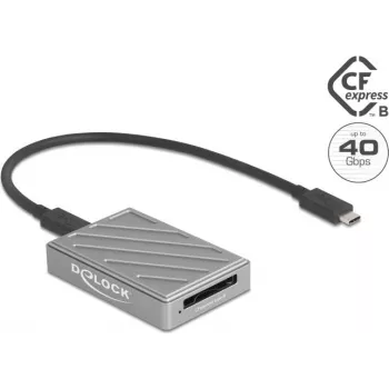Leitor de cartões DELOCK 91021 USB Type-C 40 Gbit/s para CFexpress tipo B