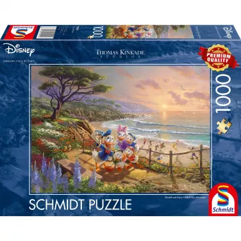 Thomas Kinkade Studios: Disney - Donald e Daisy Uma Tarde de Patos, Puzzle 1000 peças