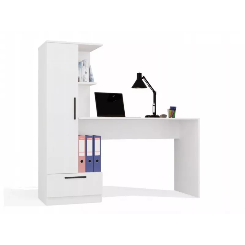 Conjunto secretária + estante Cosmo, branco