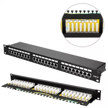 Extralink CAT6 STP V2 | patch panel | 24 portas