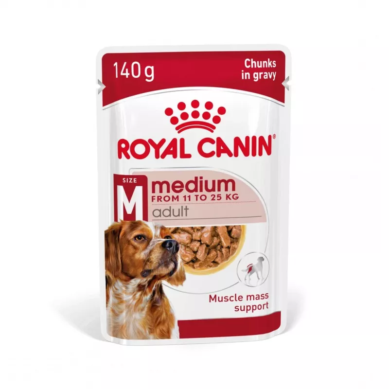 ROYAL CANIN SHN Medium Adult in Sauce - Comida húmida para cães adultos - 10x140g