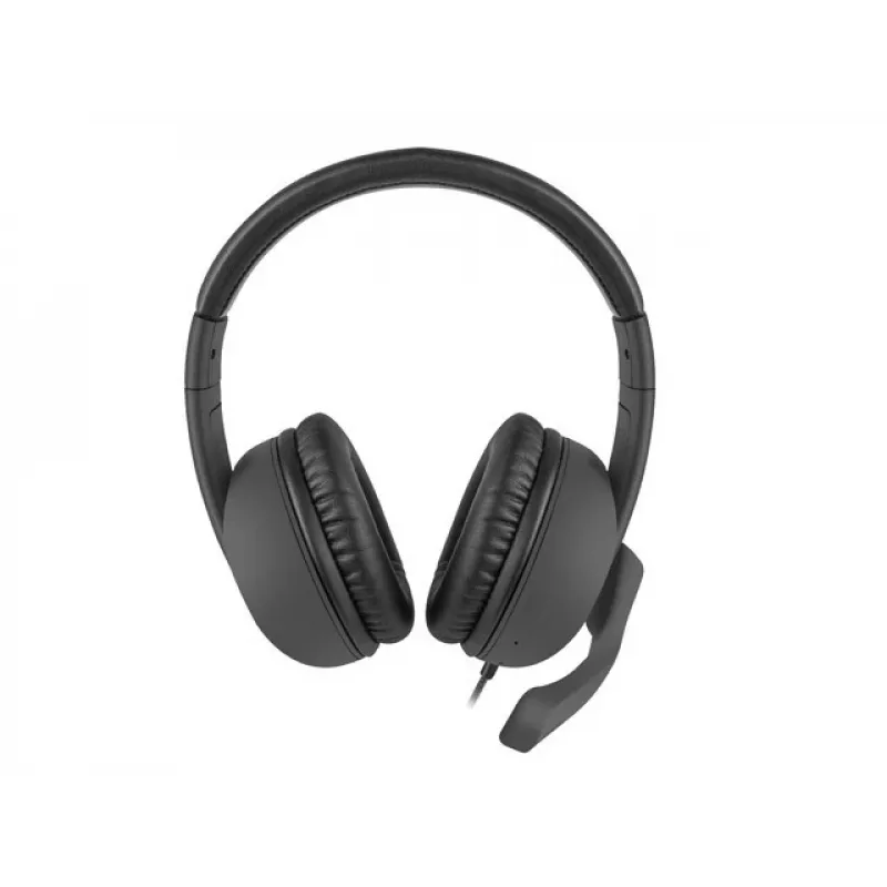 Headset binaural com fios NATEC Rhea com microfone de arco, conectores de 3,5 mm, cabo de 2,2 m, impedância de 32 Ω