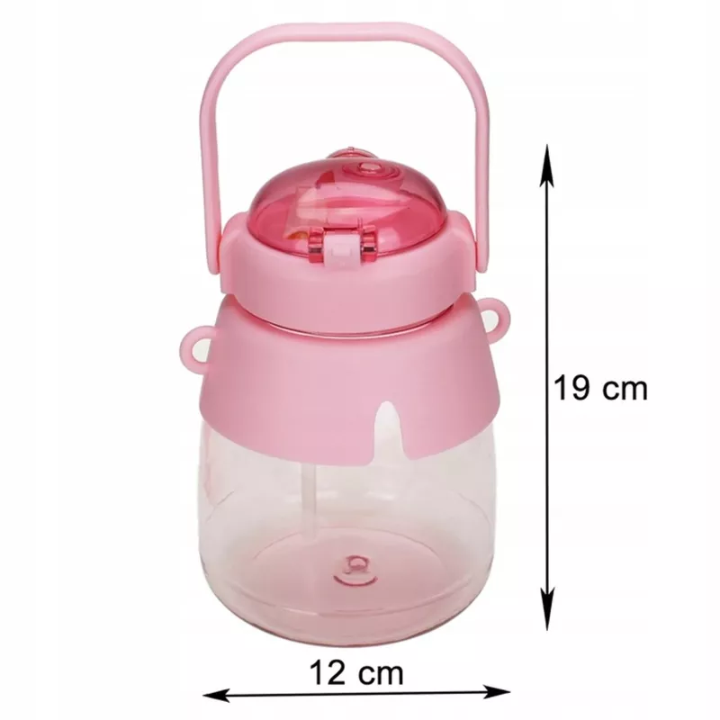 Garrafa de água Extralink garrafa escolar com palhinha e alça 1 L rosa