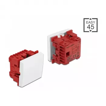 Interruptor de pressão DELOCK Easy 45 2P 250V 10A branco, 45×45×37 mm