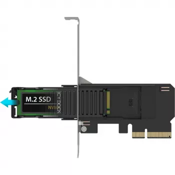 ICY DOCK MB305M4P-B gaveta amovível M.2 NVMe SSD para placa adaptadora PCIe 4.0 x4