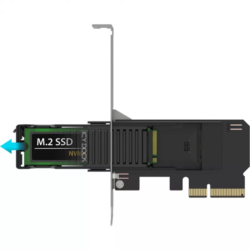 ICY DOCK MB305M4P-B gaveta amovível M.2 NVMe SSD para placa adaptadora PCIe 4.0 x4