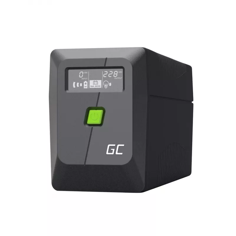 Green Cell PowerProof UPSLM360 650VA / 360W UPS Line-Interactive com LCD, 12V 7Ah