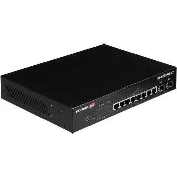 Edimax Pro GS-5208PLG V2 - V2 - Switch - Smart - 8 x 10/100/1000 (PoE+) + 2 x 1000Base-X SFP - para montagem em rack - PoE+ (160 W)