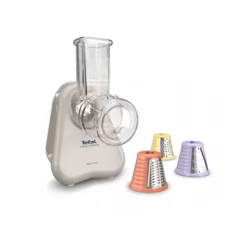 Cortador de legumes elétrico Tefal Fresh Express DN853BE0 — 150 W, 3 discos intercambiáveis, 1 velocidade, creme