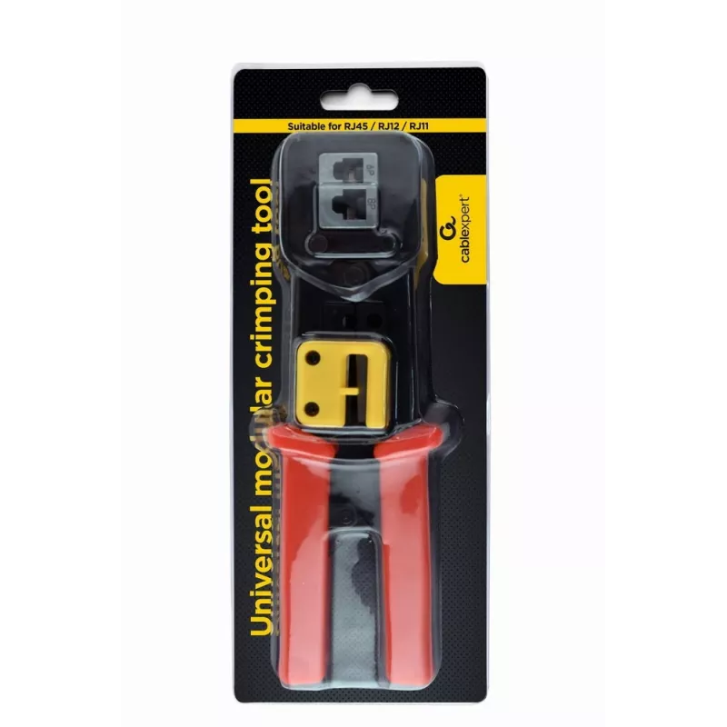 Alicate de cravar cabos Gembird T-WC-05, comprimento 195 mm, largura 53 mm, 0,36 kg, amarelo/vermelho/preto