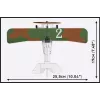 Conjunto de construção Cobi Blocks Nieuport 17 C.1 277 peças — kit de avião modelo, conjunto de blocos de encaixe colecionável