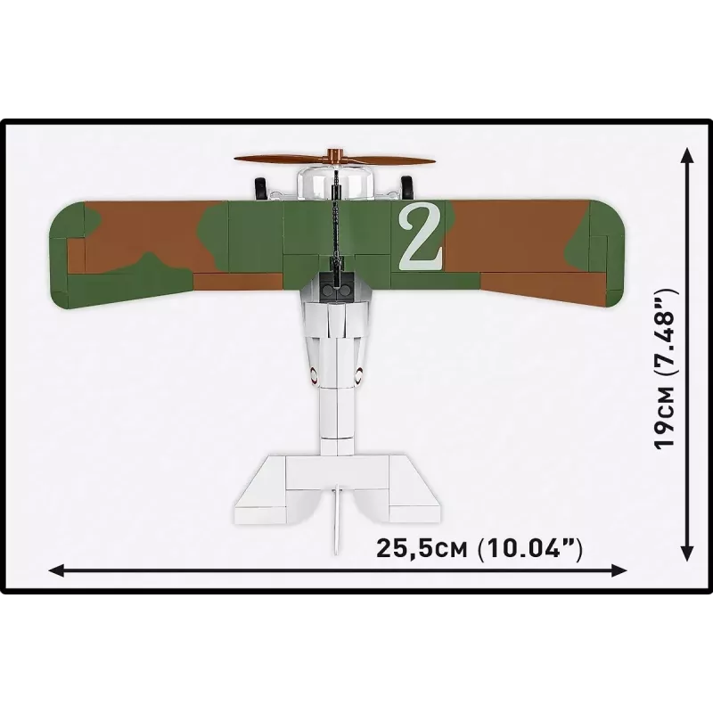 Conjunto de construção Cobi Blocks Nieuport 17 C.1 277 peças — kit de avião modelo, conjunto de blocos de encaixe colecionável
