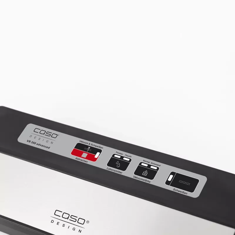 Caso | Máquina de vácuo de bar | VR 390 advanced | Potência 110 W | Controlo de temperatura | Preto/Aço inoxidável