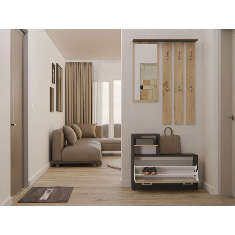 Roupeiro top e shop GAR ANT/ART com 1 porta de abrir, 850×240×1600 mm